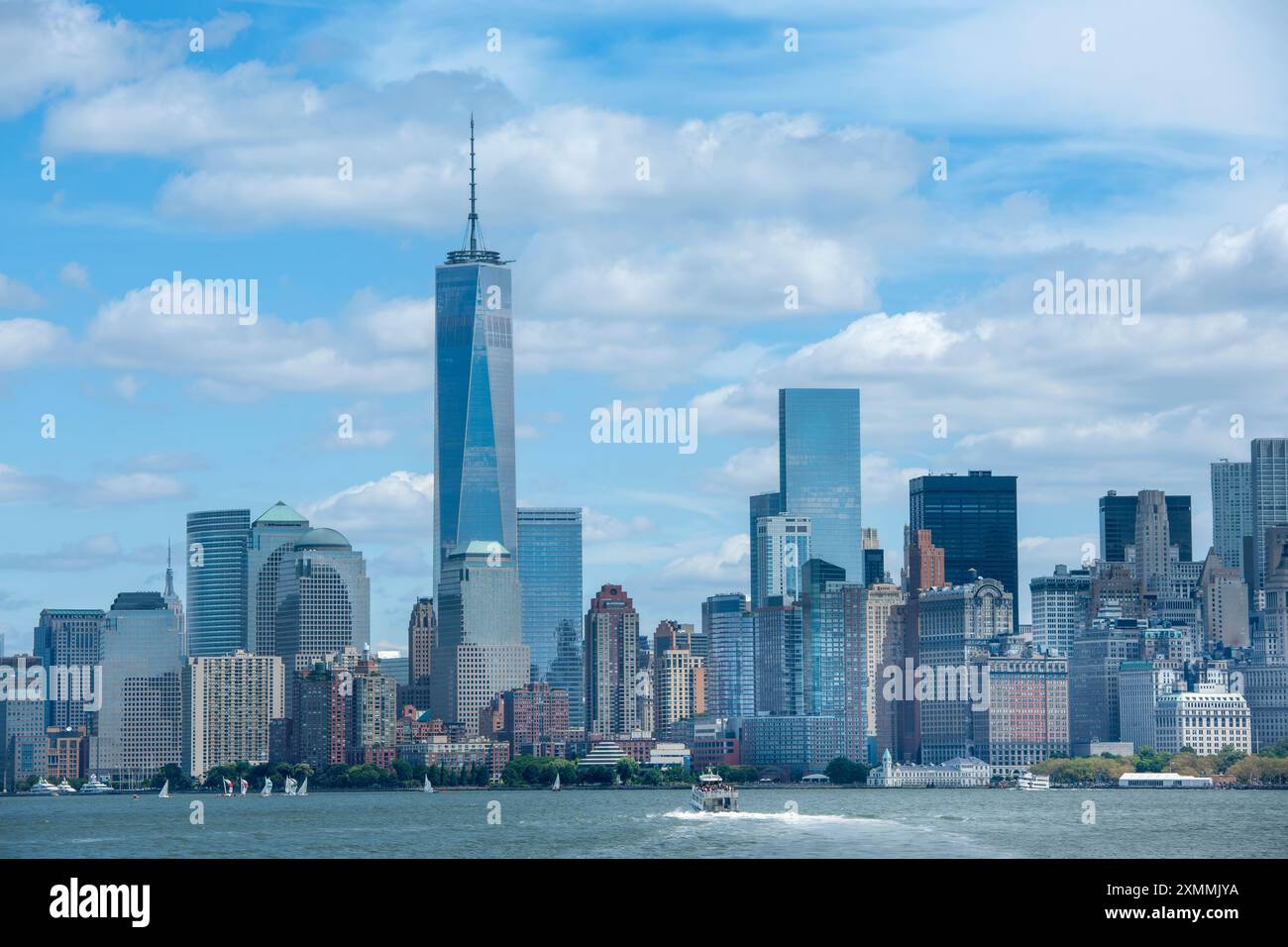 Die unverwechselbare Skyline von Lower Manhattan, New York City - USA Stockfoto