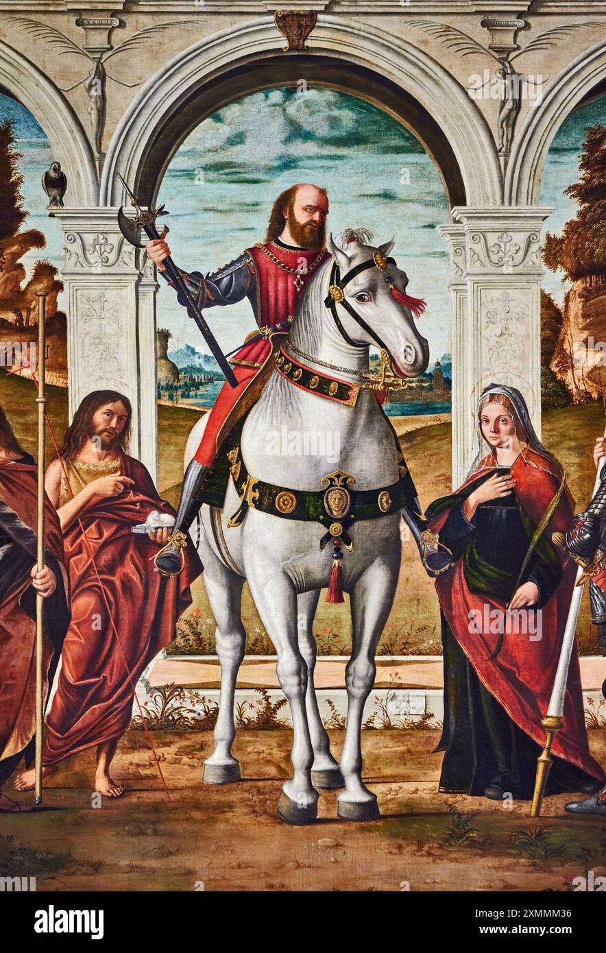 Participolare da " San Vitale a Cavallo e santi " - olio su tavola - Vittore Carpaccio - 1514 - Venezia, chiesa di San Vidal Stockfoto