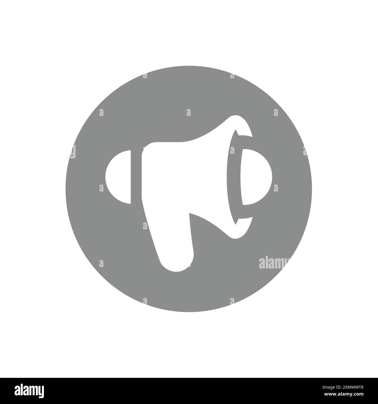 Megaphon in Circle Vector Symbol. Symbol Lautsprecher oder Warnhorn. Stock Vektor