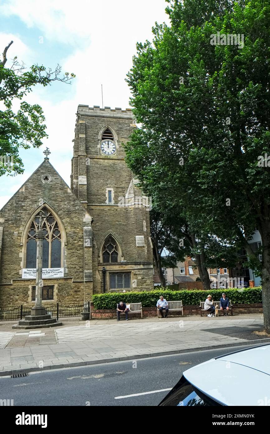 St. Peters Kirche Cleethorpes, Cleethorpes, Lincolnshire, Großbritannien, England, 12 Uhr, St. peters Kirche cleethorpes, Kirche, Kirchen Stockfoto
