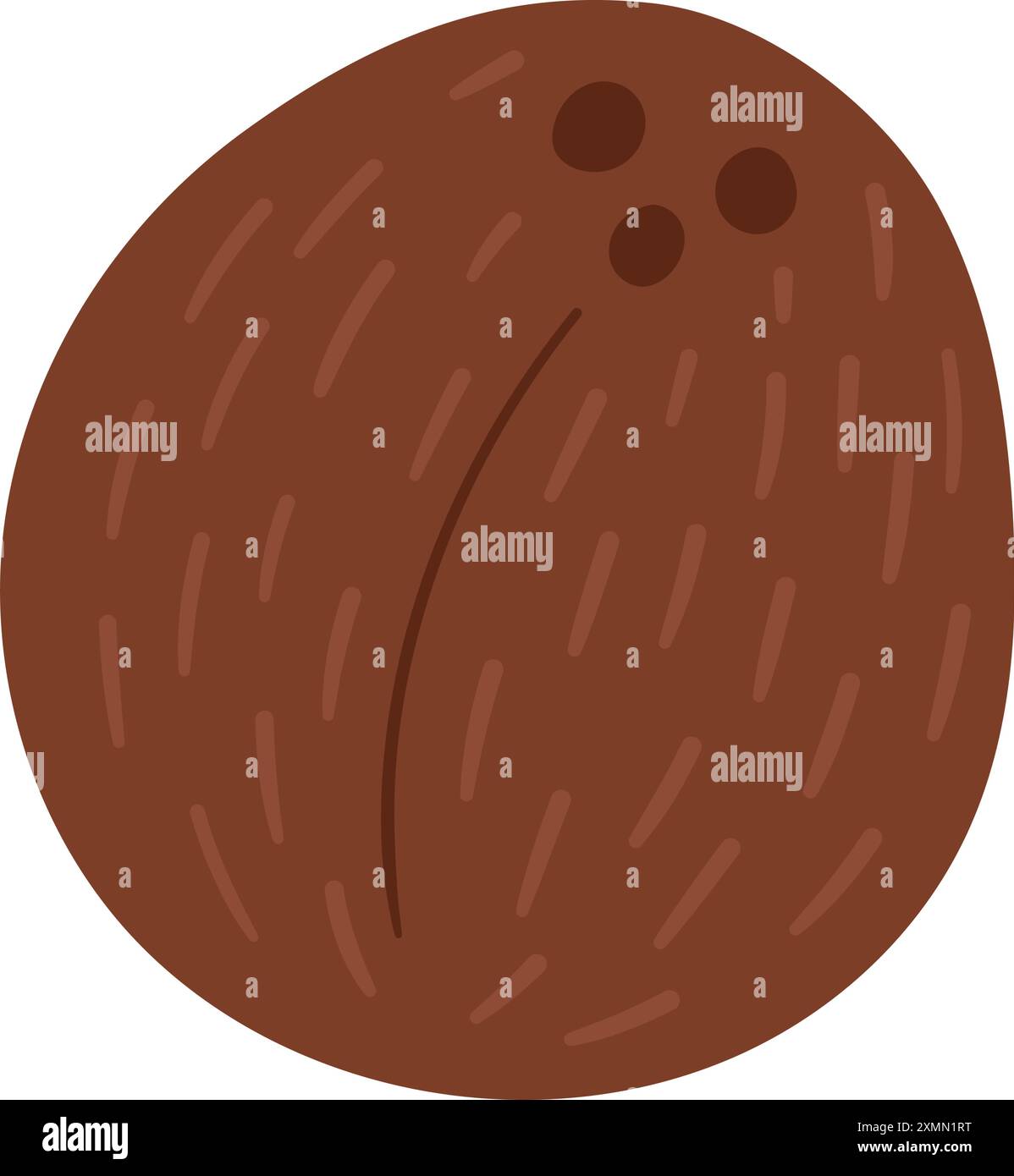 Frucht Kokos in Cartoon handgezeichnet einfache Stil. Bearbeitbare Variablenfarbe Stock Vektor