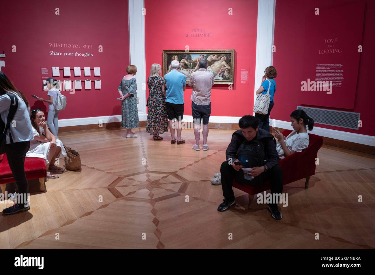 Venus und Mars von Sandro Botticelli im Fitzwilliam Museum Cambridge als Leihgabe der National Gallery in London anlässlich des 200. Jahrestages von Or Stockfoto