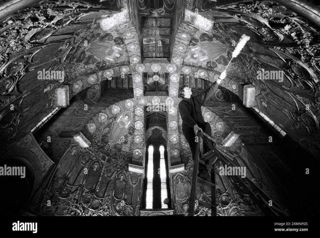 Watts Cemetery Chapel Decke , Compton , Surrey 21 Januar 1996 Bild von Roger Bamber Stockfoto