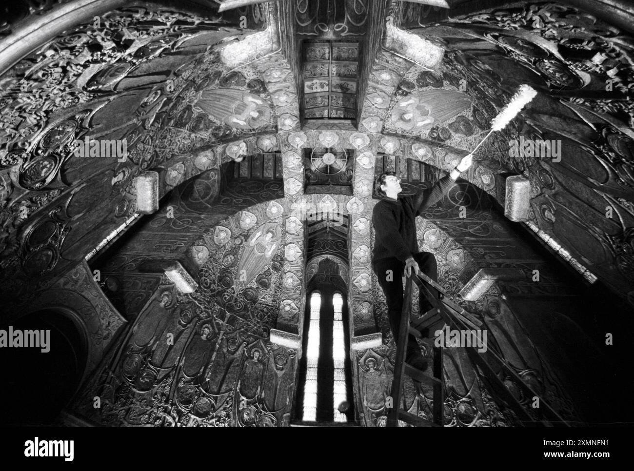 Watts Cemetery Chapel Decke , Compton , Surrey 21 Januar 1996 Bild von Roger Bamber Stockfoto