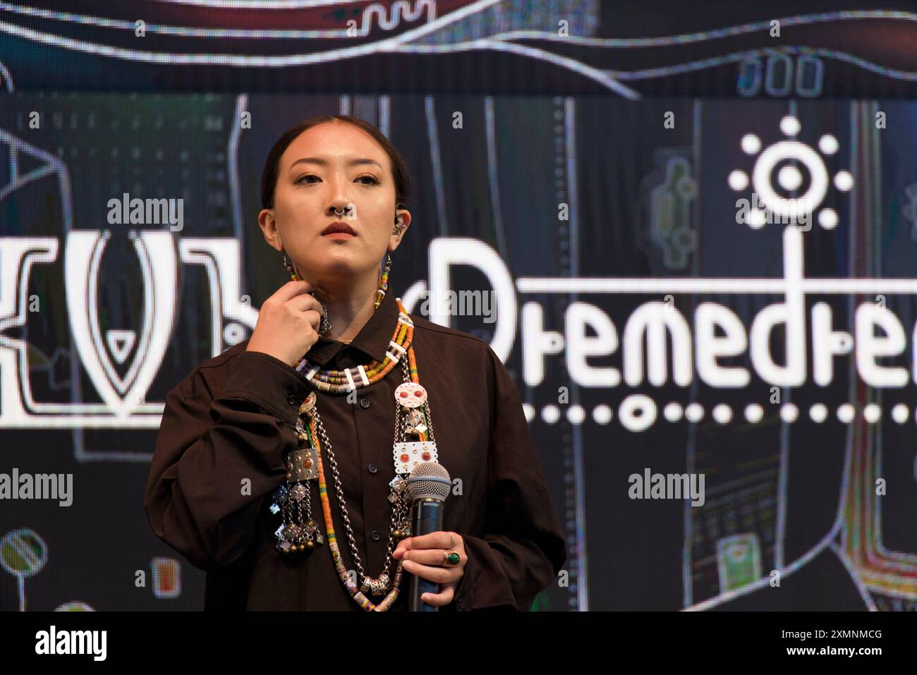 Paris, Frankreich. Juli 2024. ABAO tritt am 28. Juli 2024 im Pavillon Chinese Taipei, La Villette - Parc des Nations in Paris auf. Quelle: Bernard Menigault/Alamy Live News Stockfoto