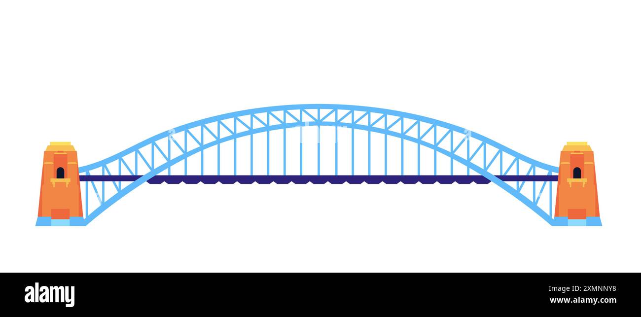 Sydney Harbor Bridge - modernes, flaches Design, Einzelbild Stock Vektor