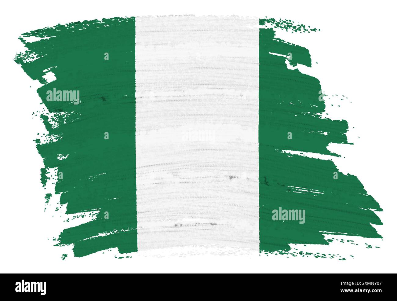 Nigeria Flag Pinselstrich streichen Stockfoto