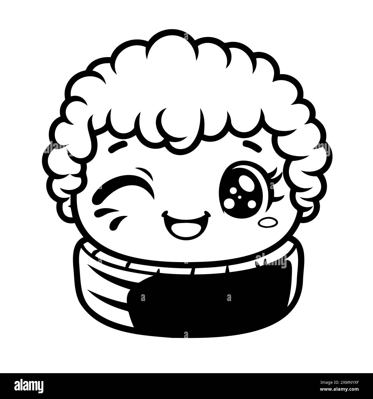 Niedliche Sushi Roll Figur Winking Illustration Stock Vektor