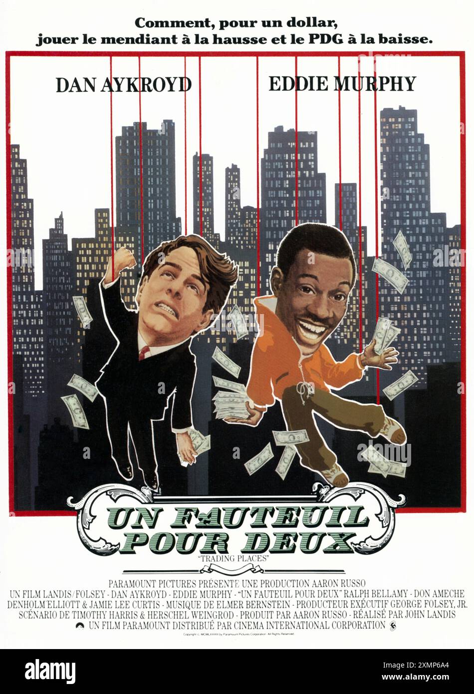 Trading Places Jahr: 1983 USA Regie: John Landis Dan Aykroyd, Eddie Murphy französisches Poster Stockfoto