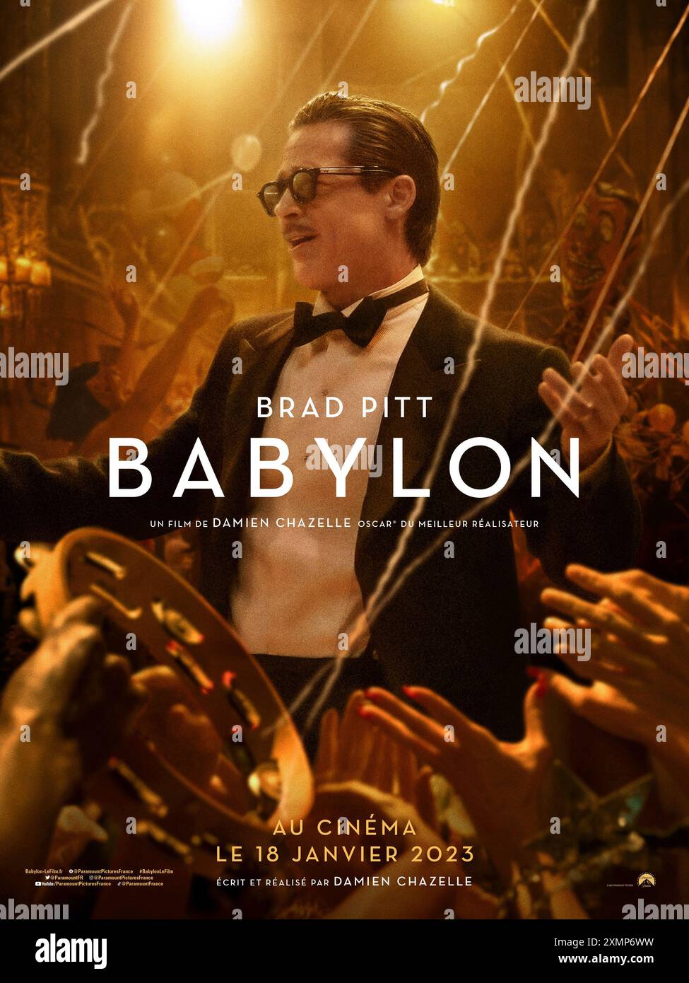 Babylon Jahr : 2022 USA Regie : Damien Chazelle Brad Pitt französisches Poster Stockfoto