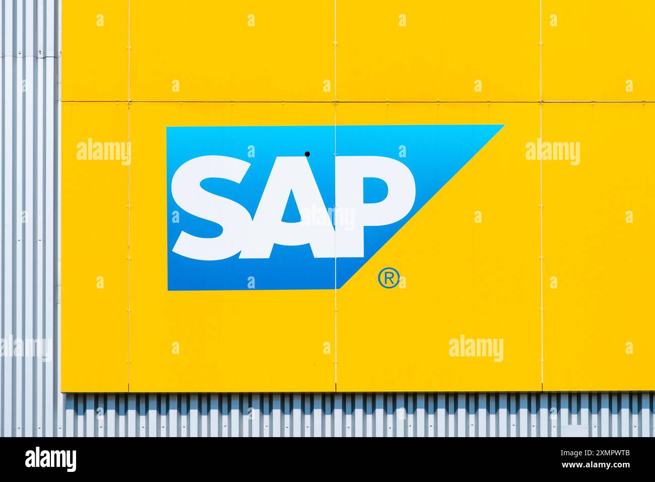 Deutsches multinationales Softwareunternehmen SAP SE entwickelt Unternehmenssoftware zur Verwaltung von Geschäftsbetrieb und Kundenbeziehungen, Ressourcenplanung, St. Stockfoto