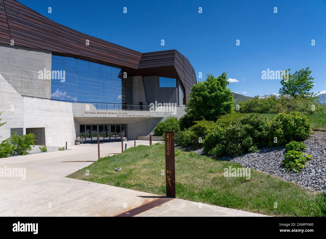 Eintritt zum Natural History Museum of Utah an der University of Utah in Salt Lake City, Utah. Stockfoto