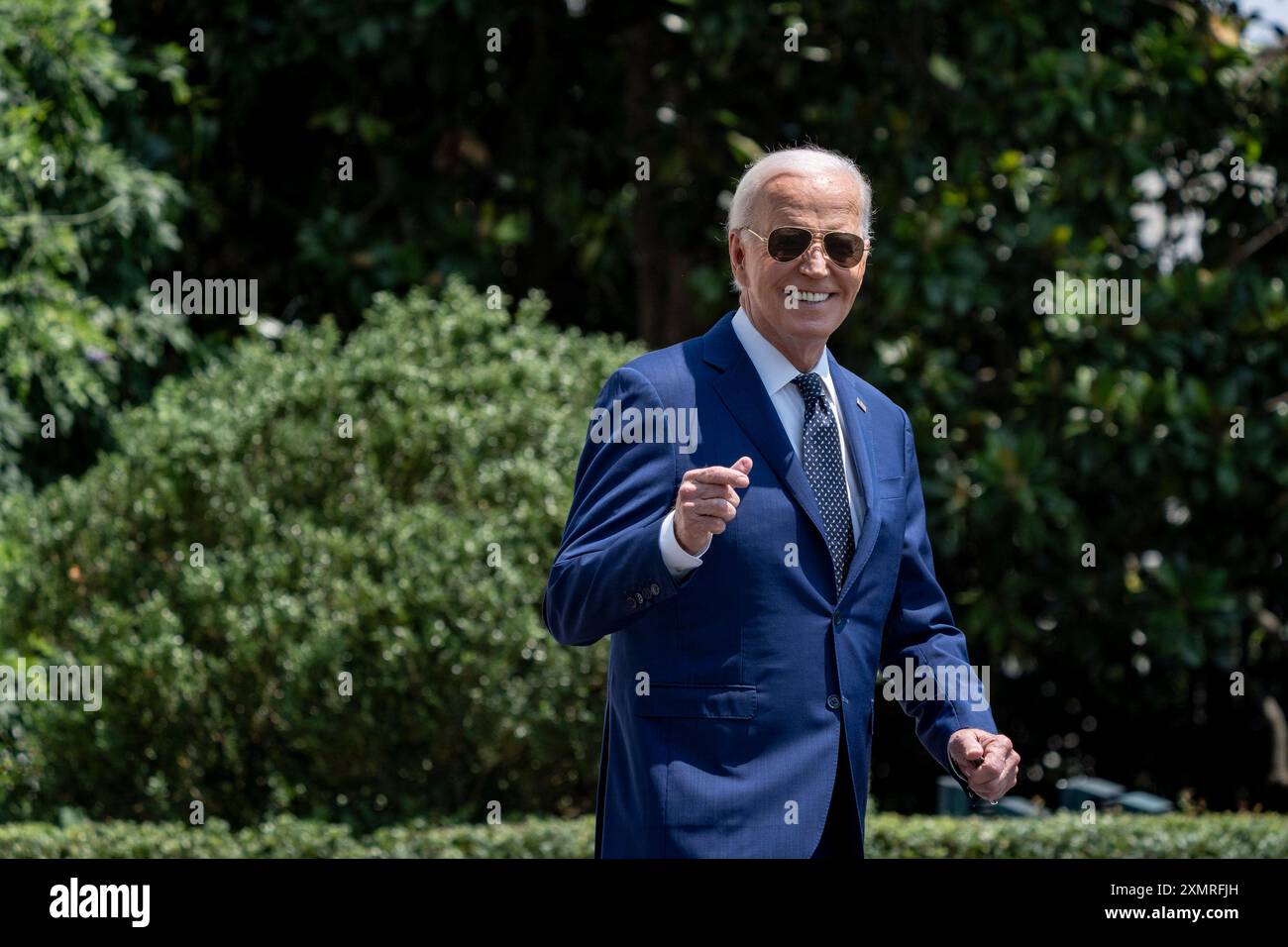 Washington, Usa. Juli 2024. Präsident Joe Biden verlässt das Weiße Haus und fährt am Montag, den 29. Juli 2024 zur Joint Base Andrews in Washington DC. Foto: Ken Cedeno/UPI Credit: UPI/Alamy Live News Stockfoto