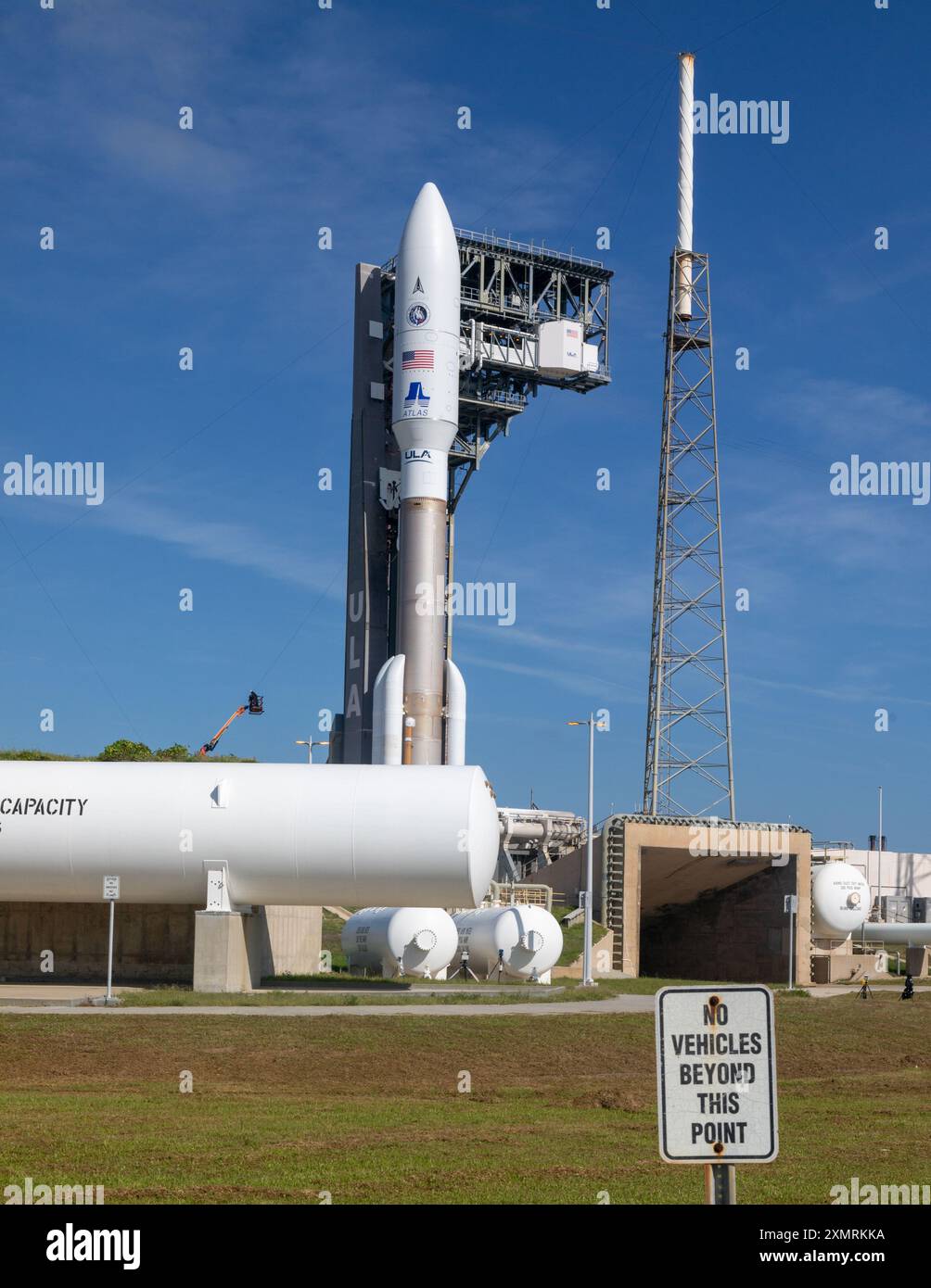 Cape Canaveral, USA. Juli 2024. Während der ferngesteuerten Kameraeinstellung statische SLC-41-PAD-Fotos von ULA Atlas V USSF-51 100. Dedizierter nationaler Sicherheits-Nutzlast-Mission. Lifting geplant für Dienstag, den 30. Juli 2024 um 6:45 UHR EDT Cape Canaveral Florida Brevard County USA (Foto: Scott Schilke/SIPA USA) Credit: SIPA USA/Alamy Live News Stockfoto