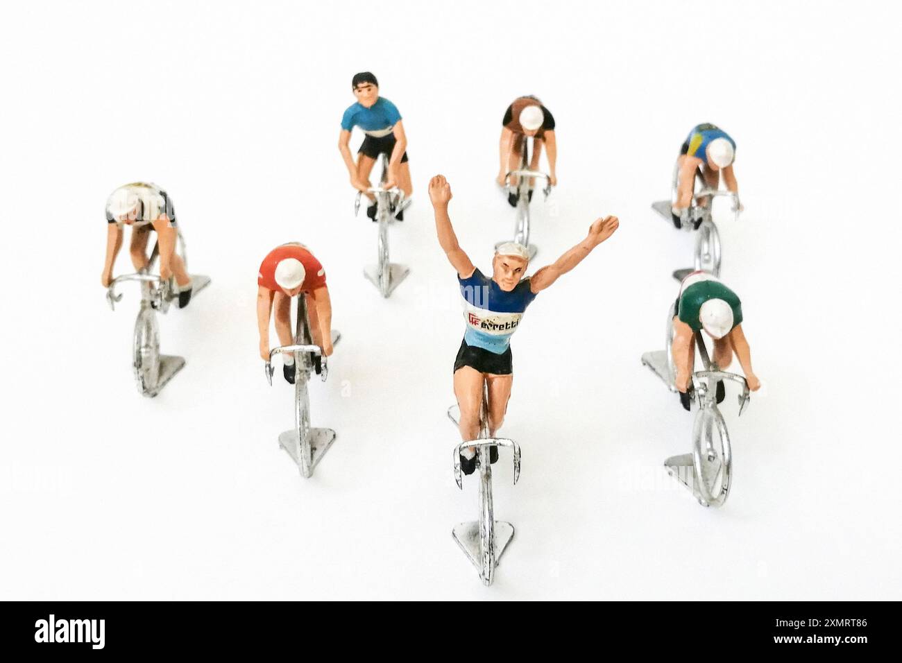 70er Jahre Modellradfahrer Stockfoto