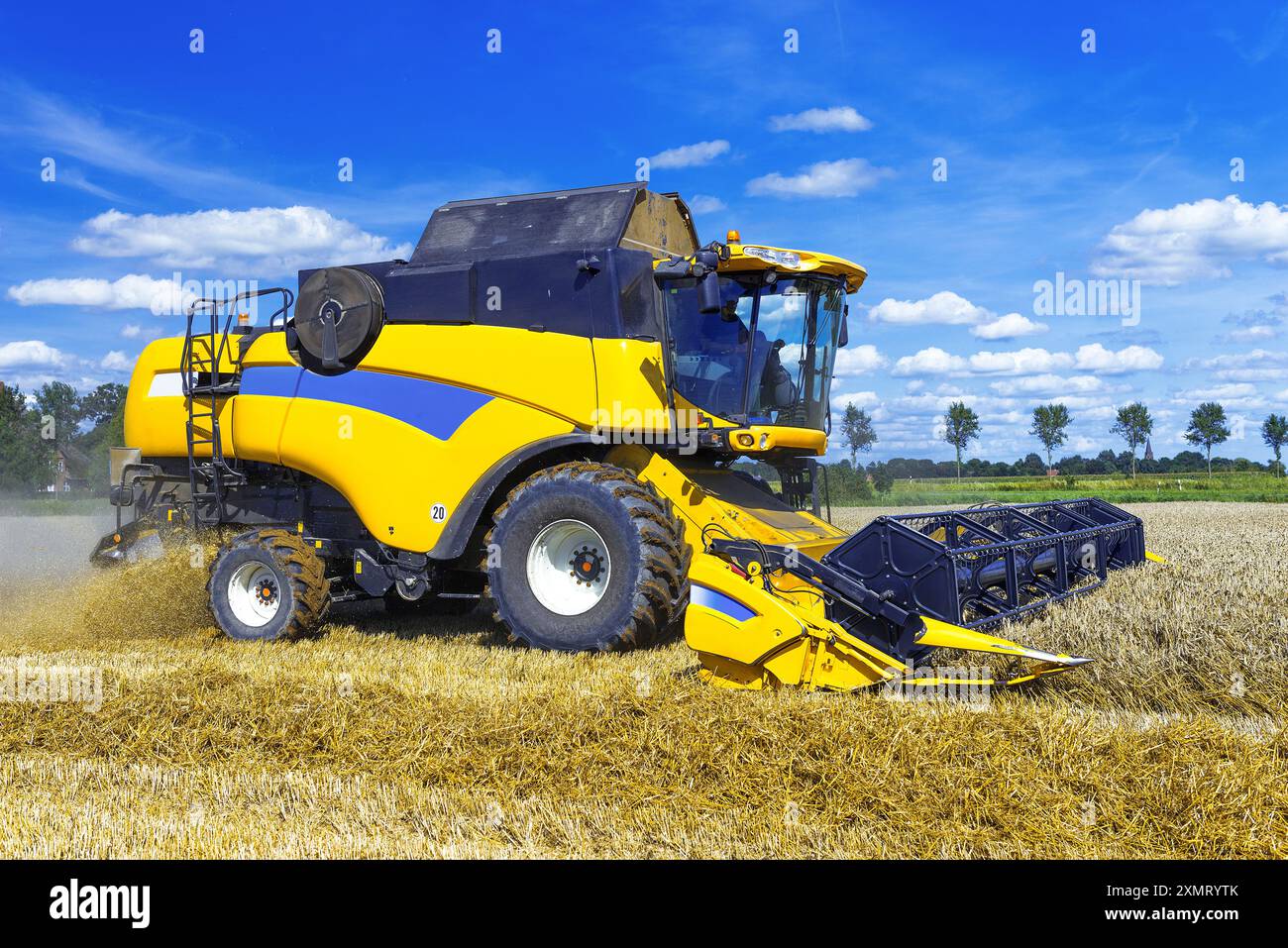 Mähdrescher bei der Getreideernte auf dem Feld Stockfoto