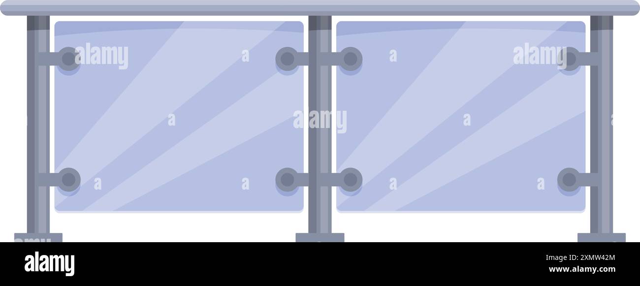 Moderne Balkongeländer aus Glas sorgen für Sicherheit und verleihen einem zeitgenössischen architektonischen Design einen Hauch von Eleganz Stock Vektor