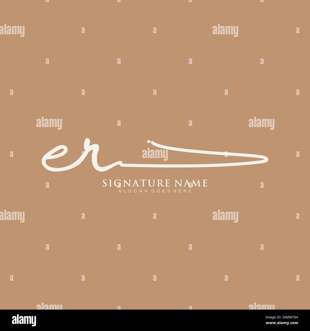 ER-Signatur-Logo-Vorlage Stock Vektor