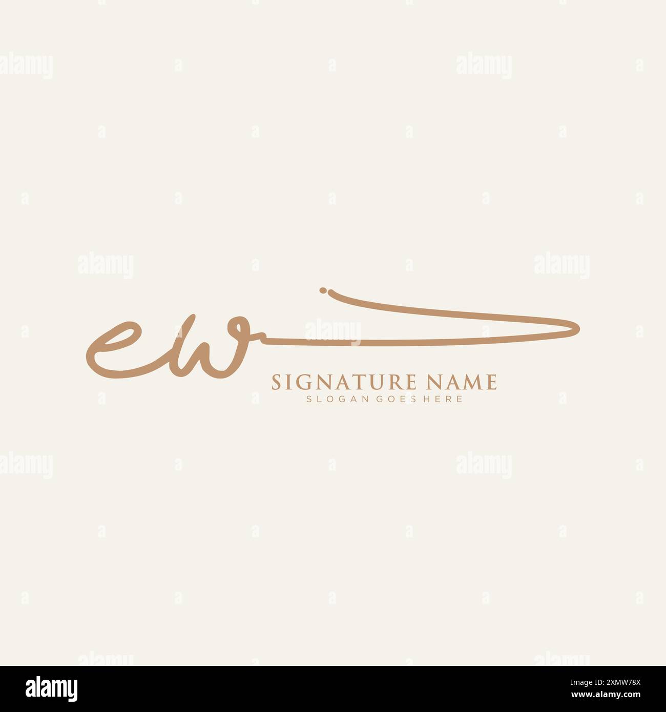 EW-Signatur-Logo-Vorlage Stock Vektor
