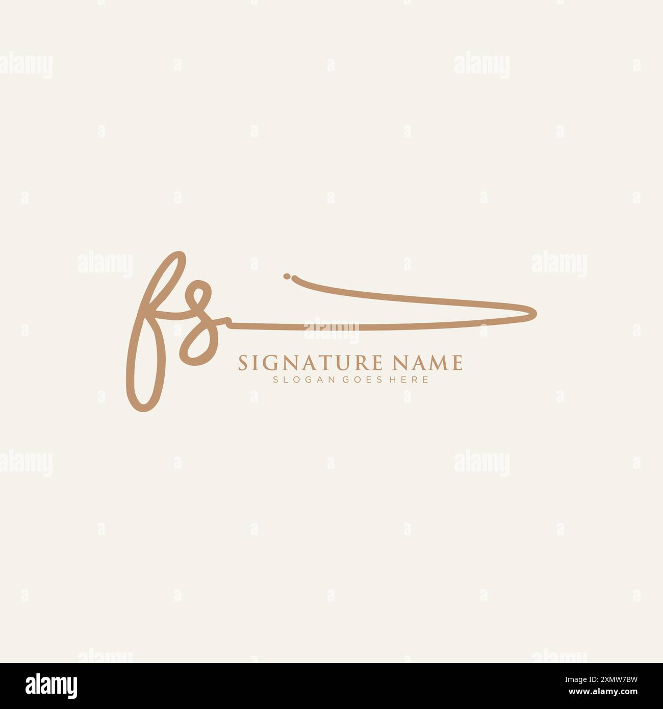 FS-Signatur-Logo-Vorlage Stock Vektor