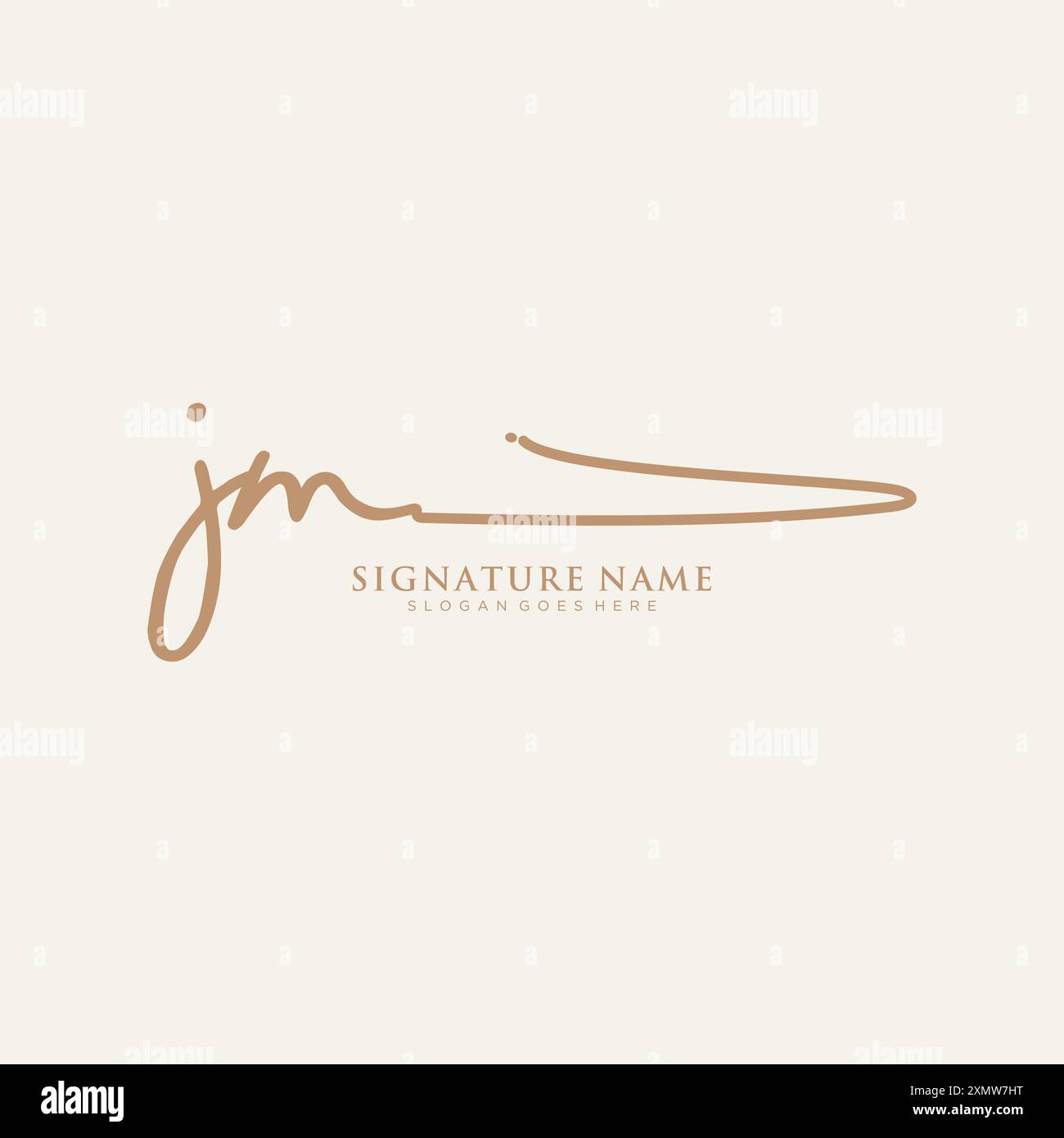 JM-Signatur-Logo-Vorlage Stock Vektor