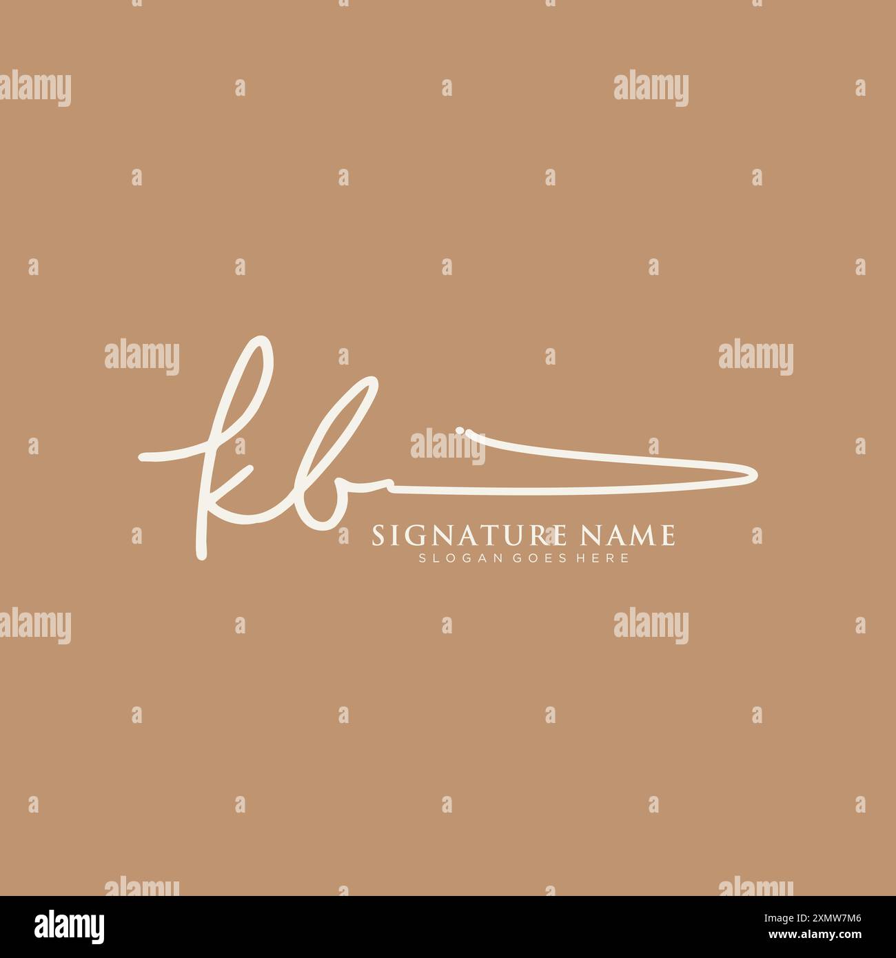 KB-Signatur-Logo-Vorlage Stock Vektor