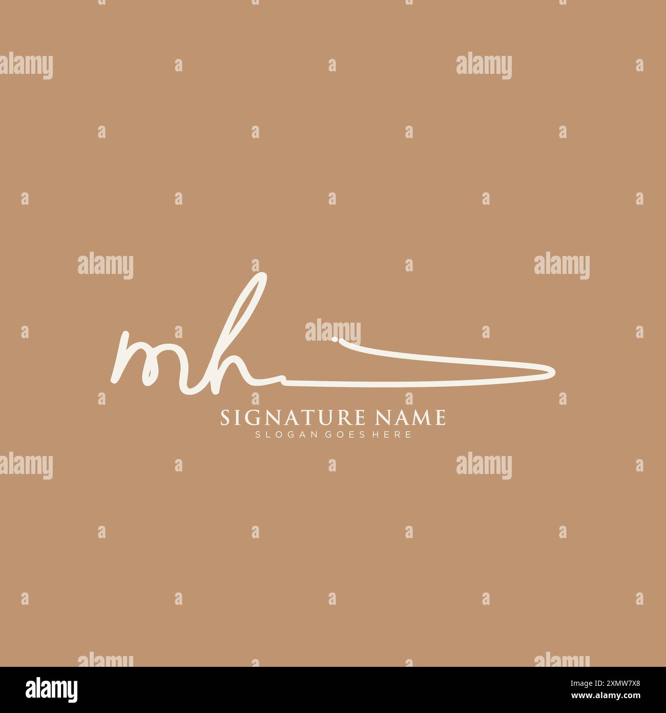 MH-Signatur-Logo-Vorlage Stock Vektor