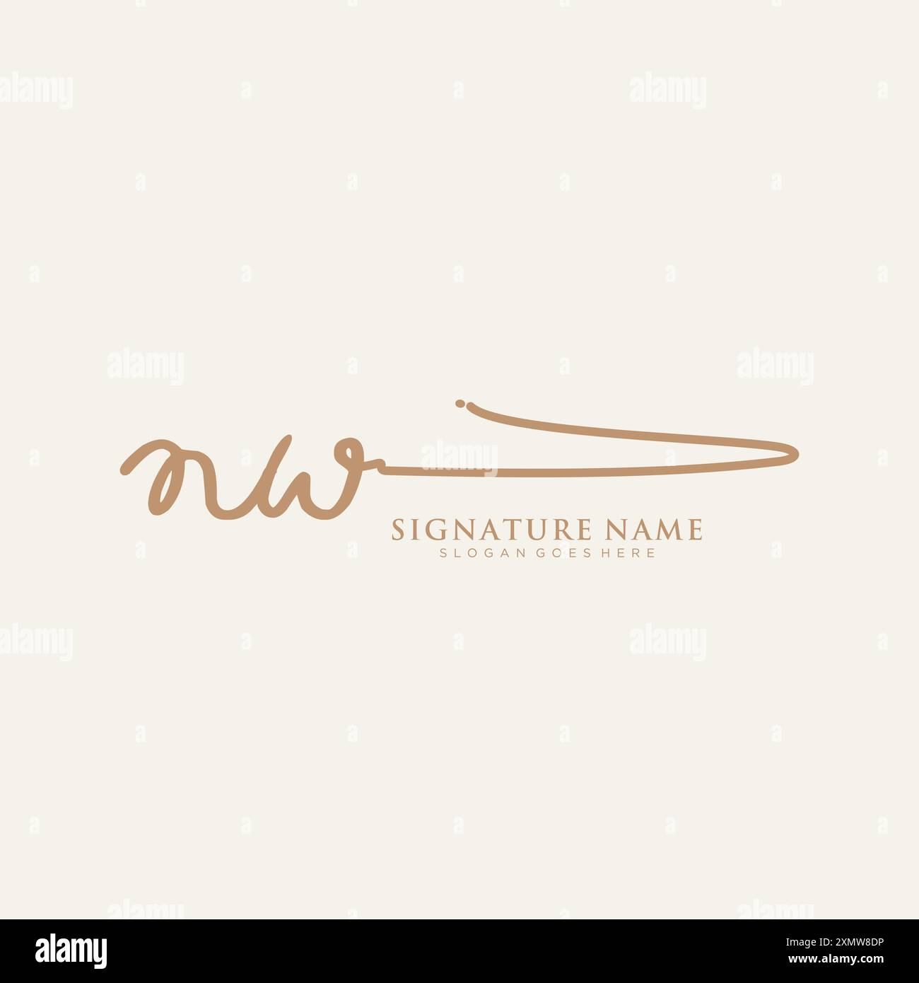 Vorlage für NW-Signature-Logo Stock Vektor
