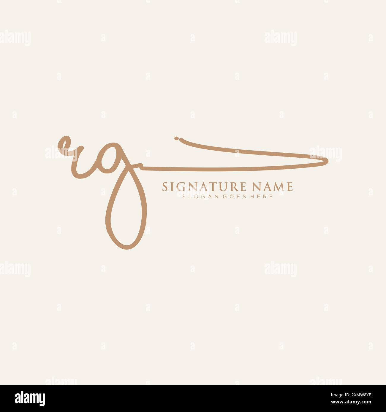 Vorlage für RG-Signature-Logo Stock Vektor