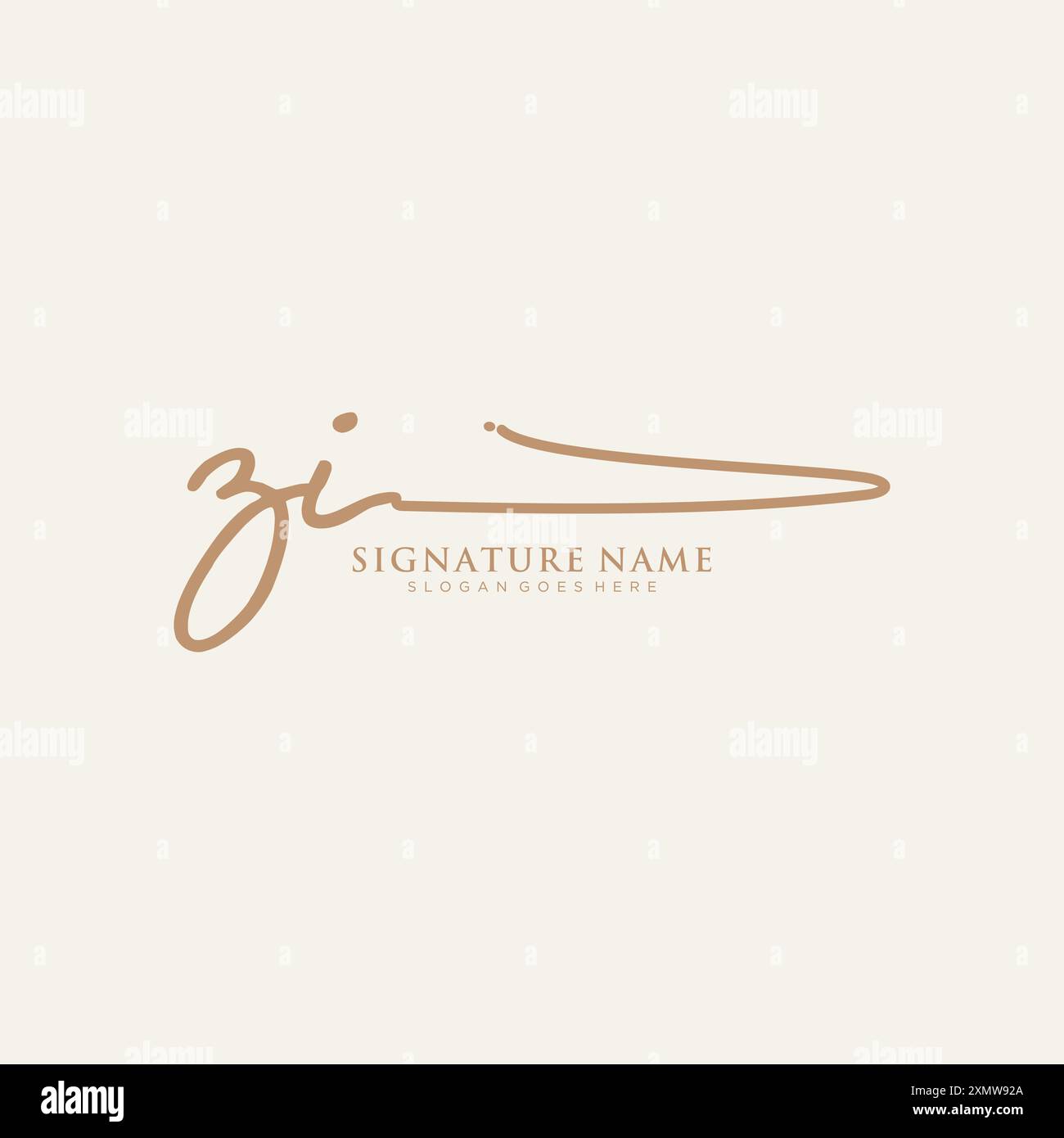 ZI-Signatur-Logo-Vorlage Stock Vektor