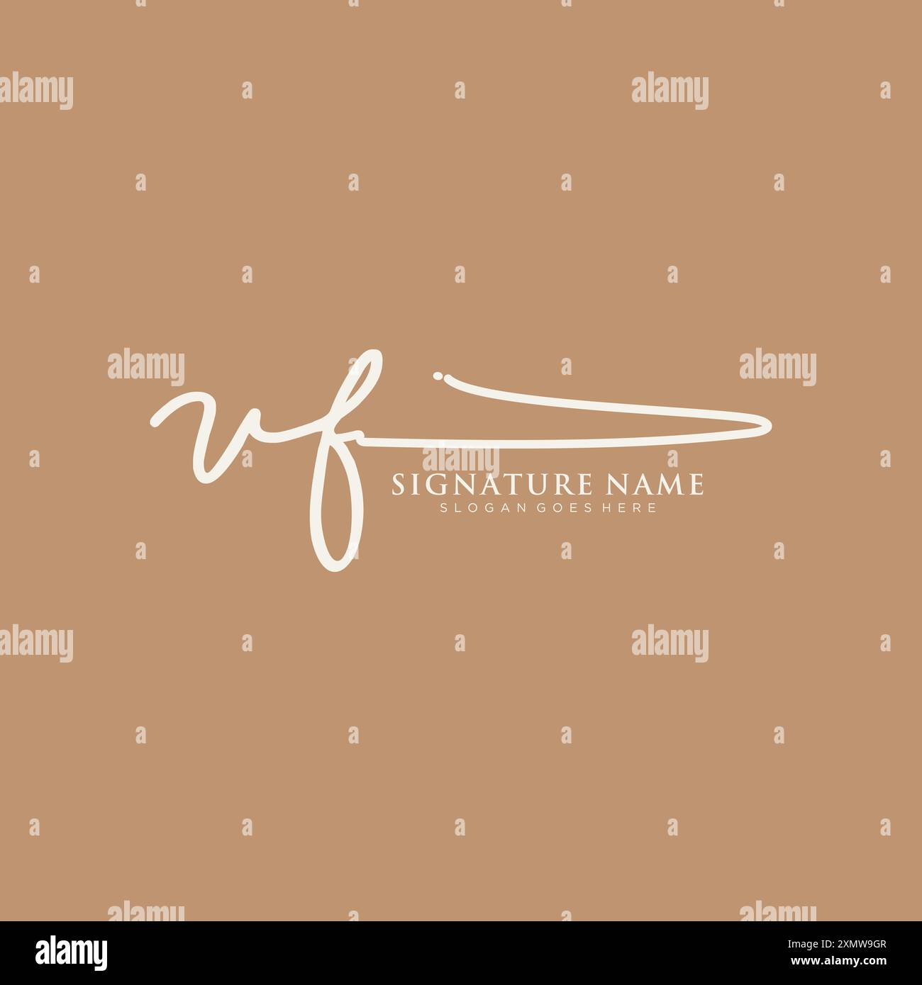 VF-Signatur-Logo-Vorlage Stock Vektor