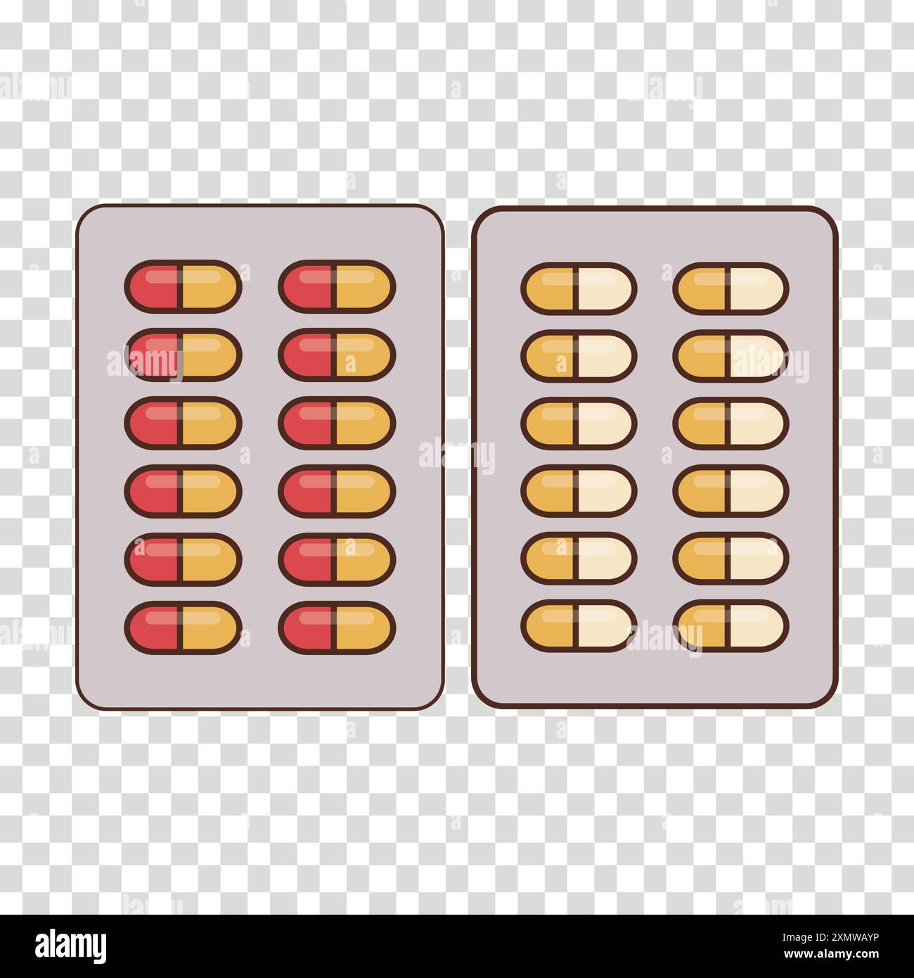 Illustration der Kapselpillen in Blisterpackung Stock Vektor