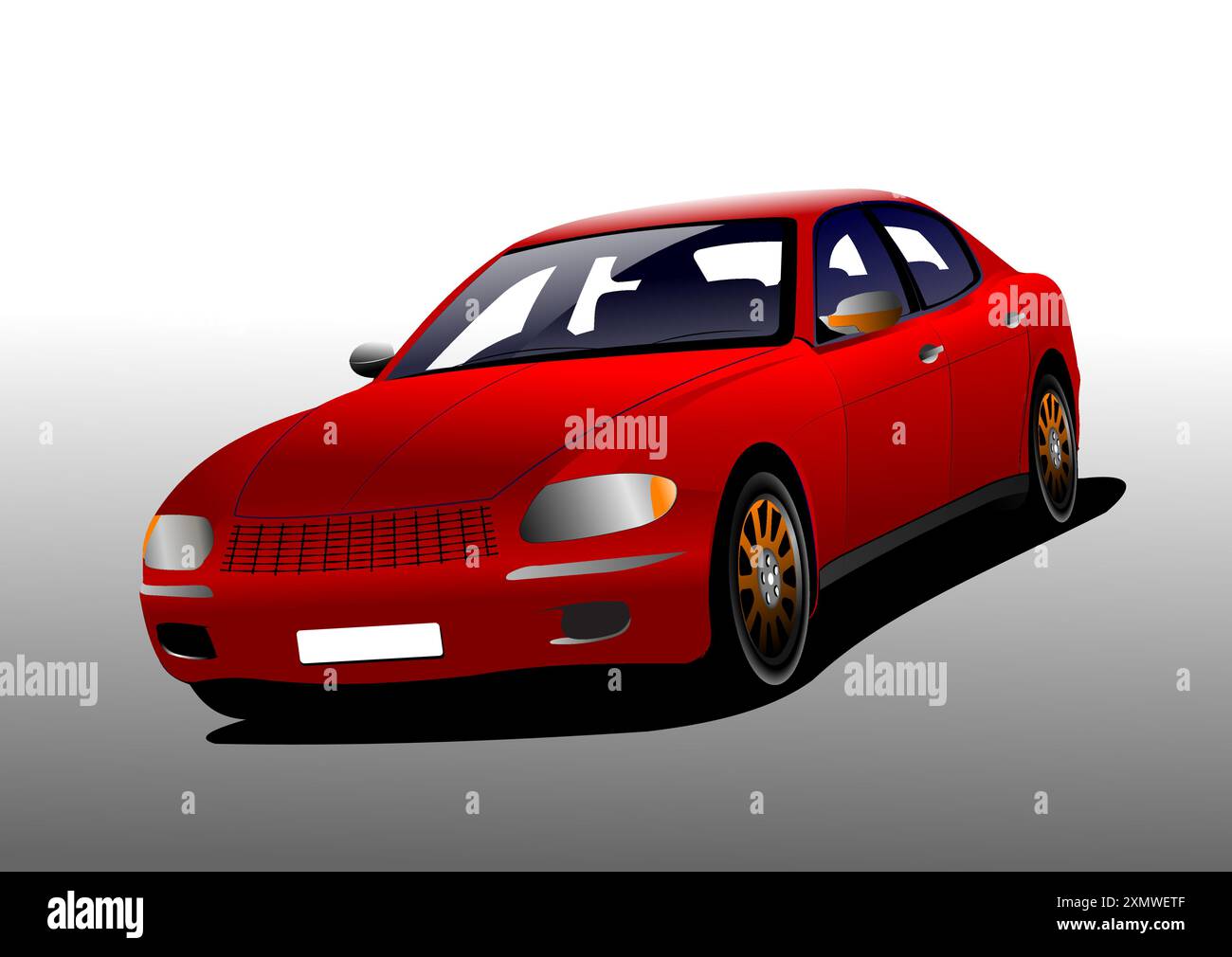 Rote Limousine auf der Straße. vektorgrafik 3D Stock Vektor