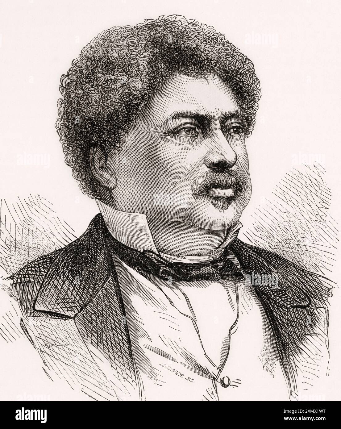 Alexandre Dumas, 1802–1870, alias Alexandre Dumas père. Französischer Schriftsteller und Dramatiker. Aus Cassells Illustrated History of England, veröffentlicht um 1880. Stockfoto