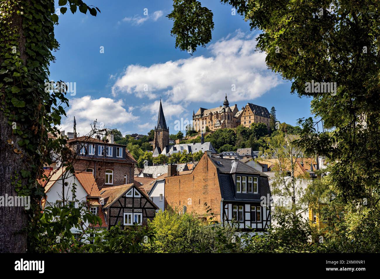 Die historische Altstadt von Marburg Stockfoto