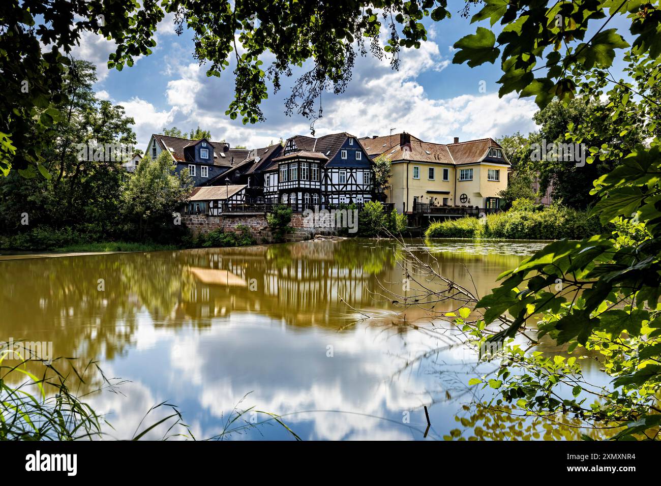 Die historische Mühle in Marburg an der Lahn Stockfoto