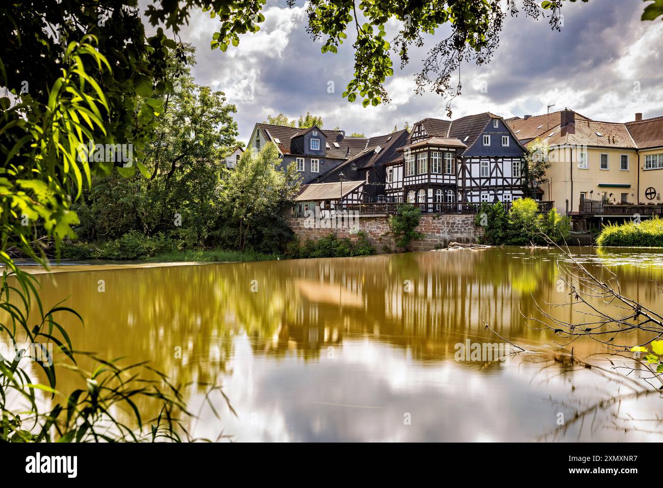 Die historische Mühle in Marburg an der Lahn Stockfoto