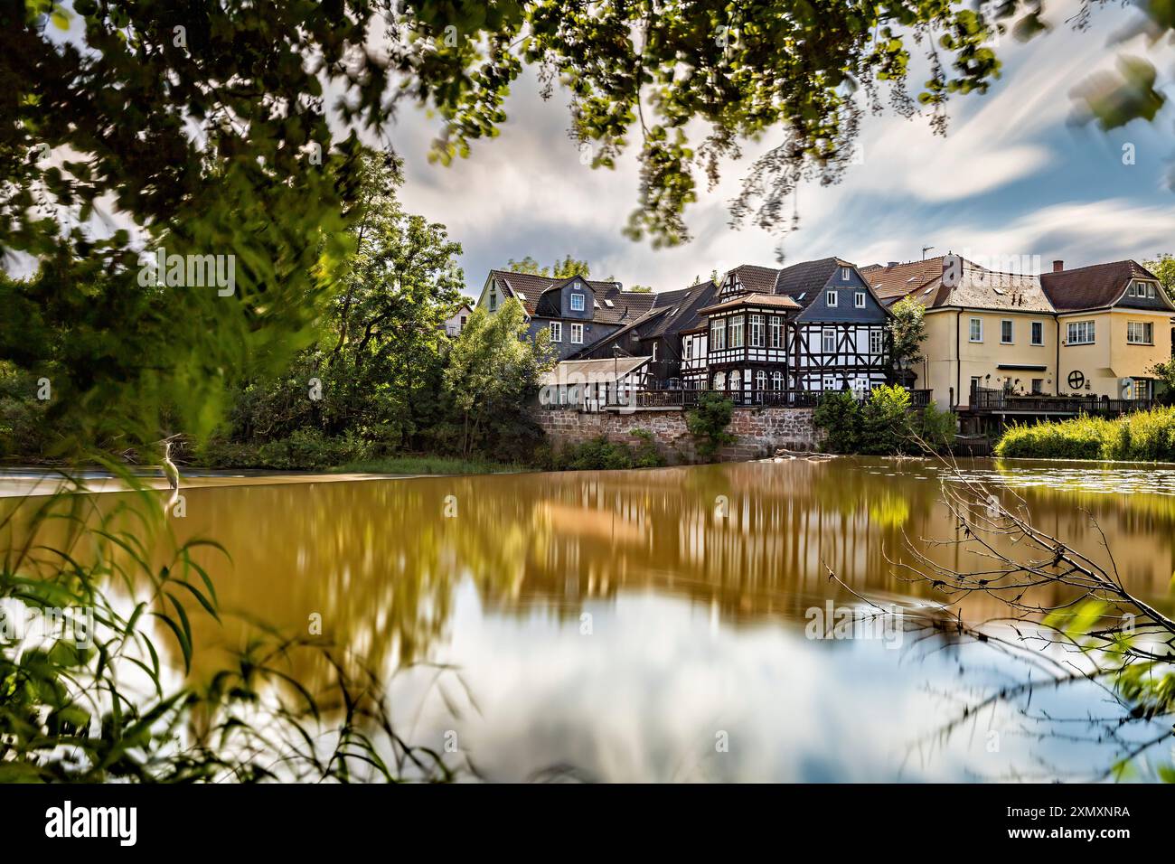 Die historische Mühle in Marburg an der Lahn Stockfoto