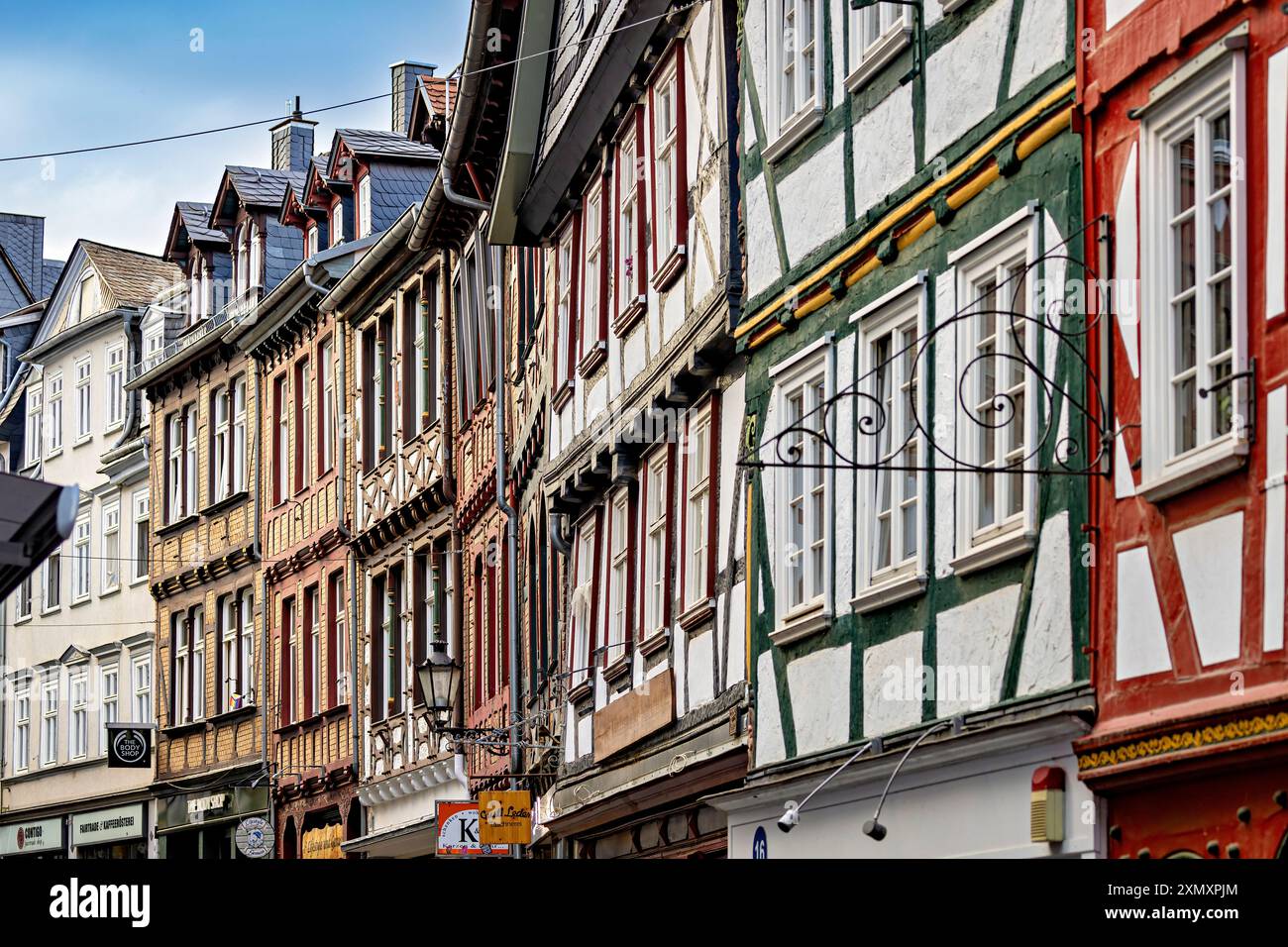 Die historische Altstadt von Marburg Stockfoto
