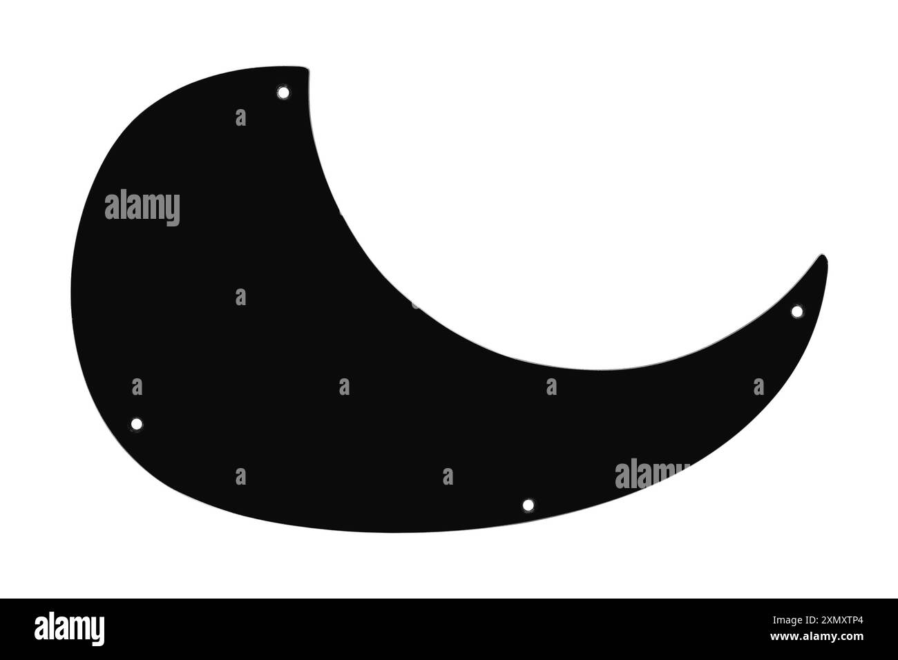 Musikinstrument - Vintage Pickguard Akustikgitarre isoliert weißer Hintergrund Stockfoto