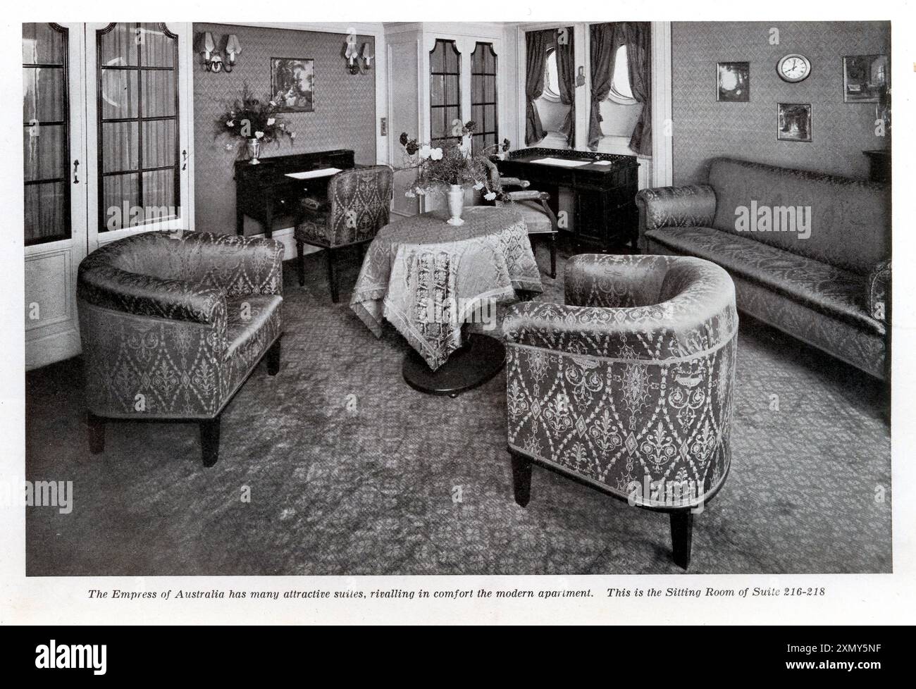 Private Suite auf Kreuzfahrtschiff, Empress of Australia Stockfoto