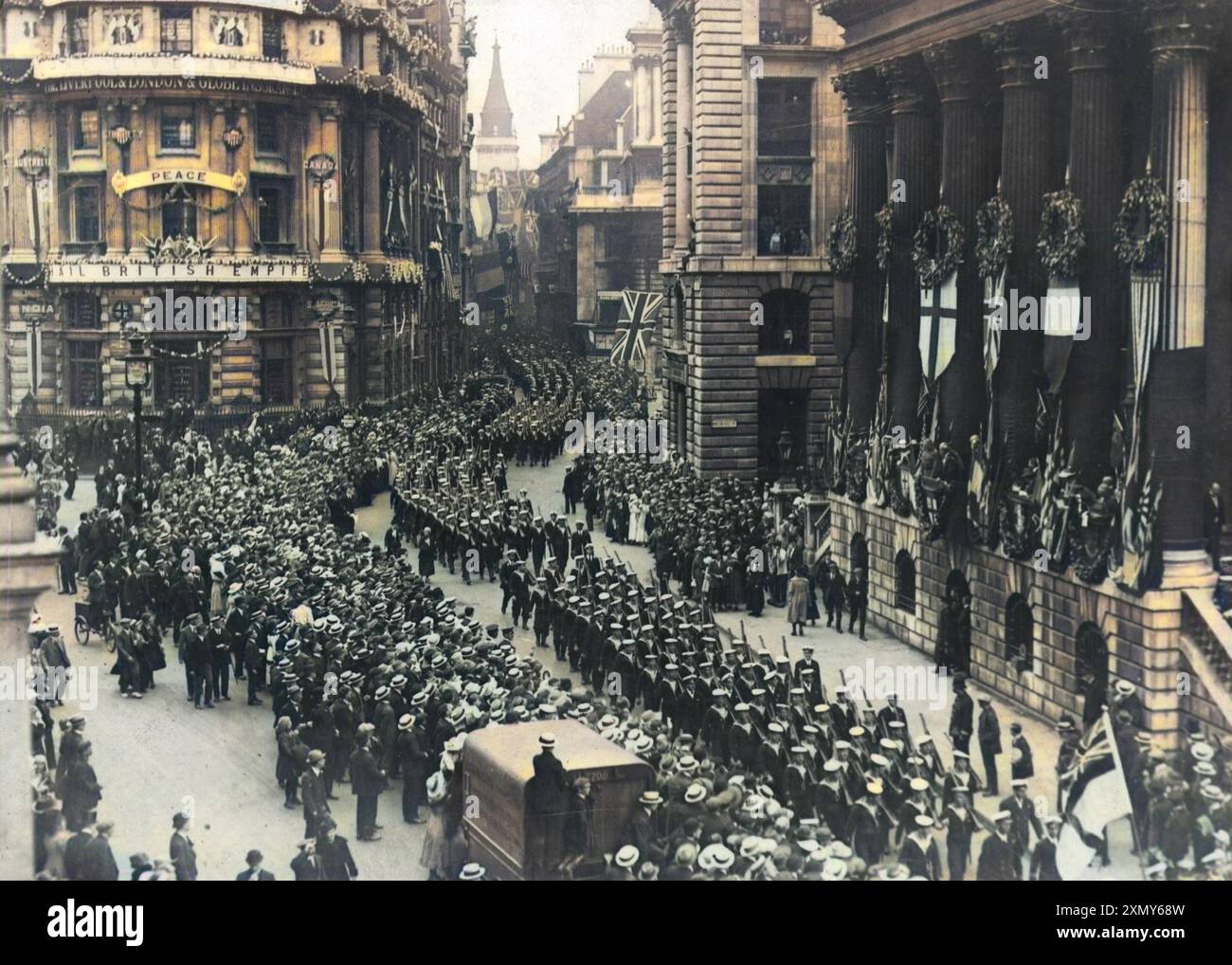 London Peace Prozession, 19. Juli 1919 Stockfoto