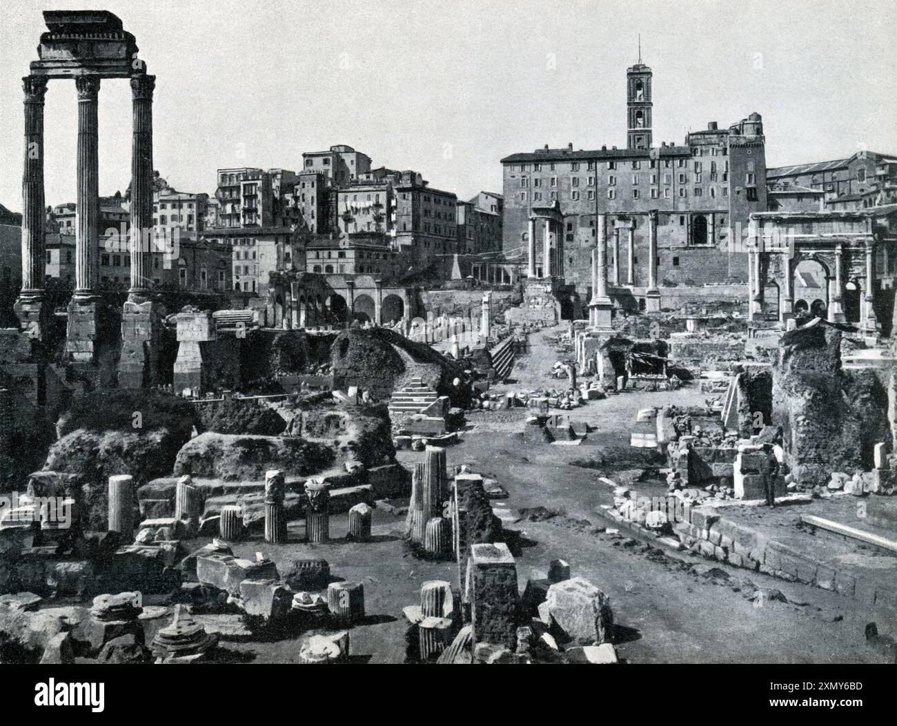 Rom, Italien - Forum Romanum und Basilika Giulia Stockfoto