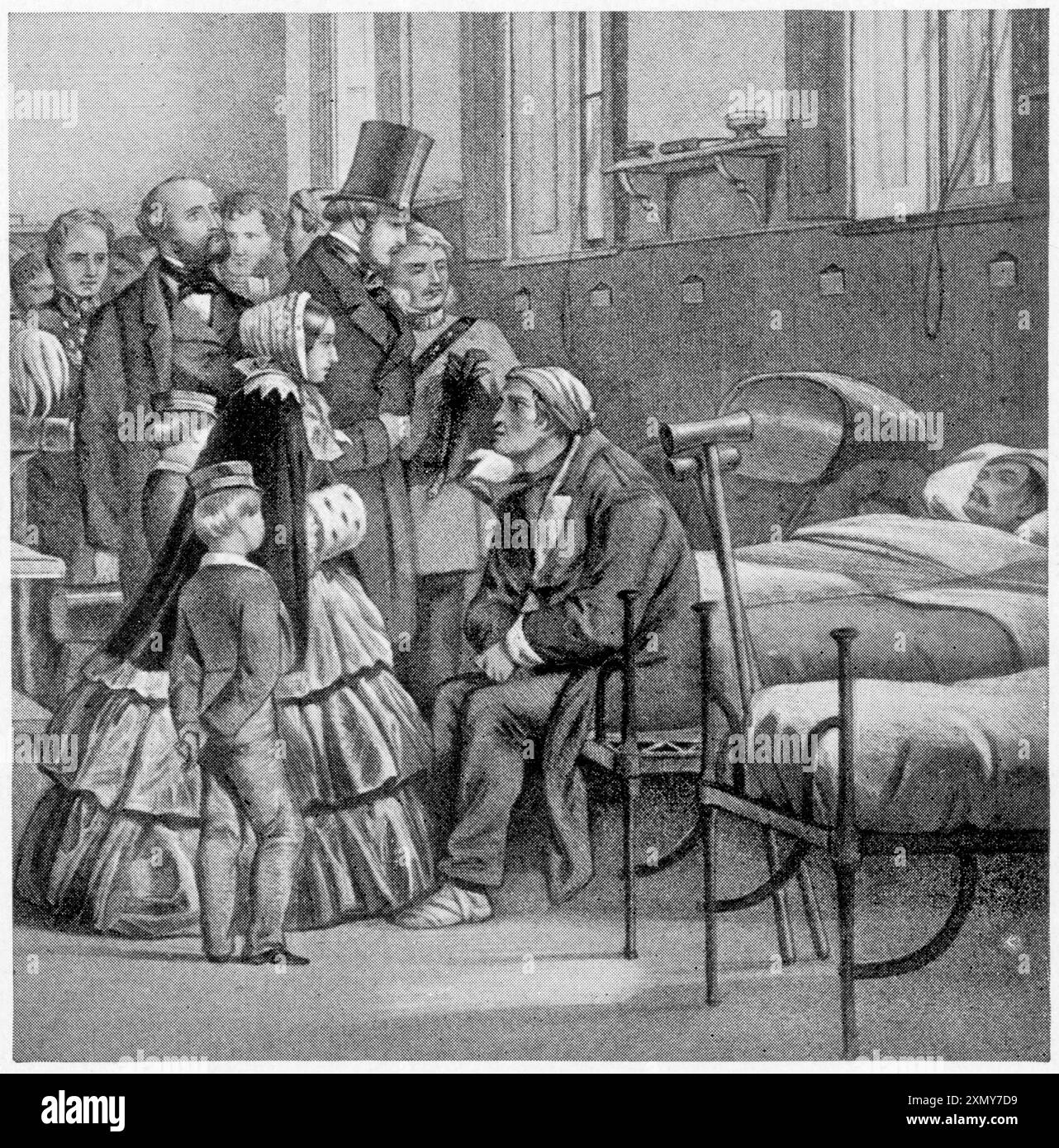 Königin Victoria und Prinz Albert besuchen verwundete Soldaten Stockfoto