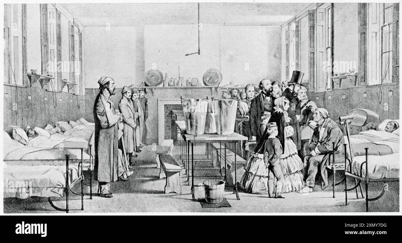 Königin Victoria und Prinz Albert besuchen verwundete Soldaten Stockfoto