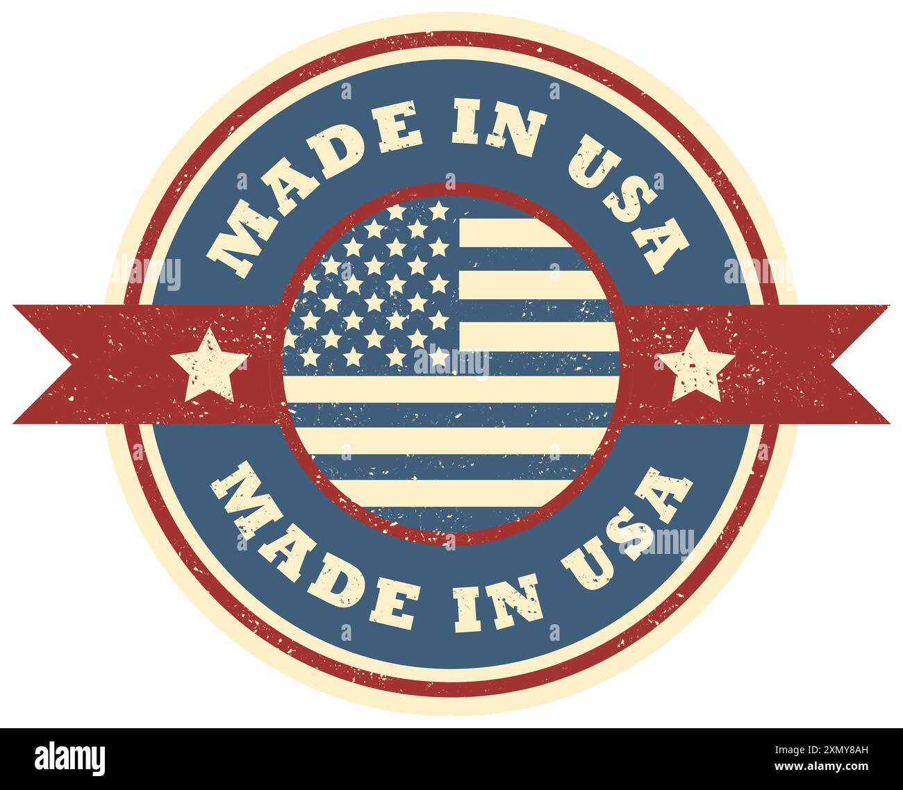Made in USA Retro Grunge American Design Stockfoto