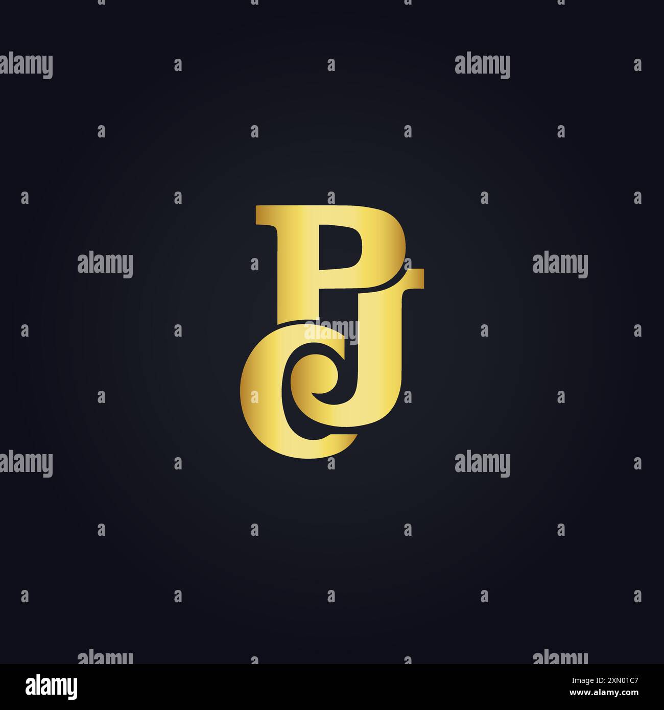 PJC-Logo. P J C-DESIGN. Weißer PJC-Buchstabe. PJC-, P J C-Letter-Logo. Logodesign mit dem Buchstaben P J C in GOLD, GOLDENES LOGO, DREI, Stil. Letter-Logo-Set Stock Vektor