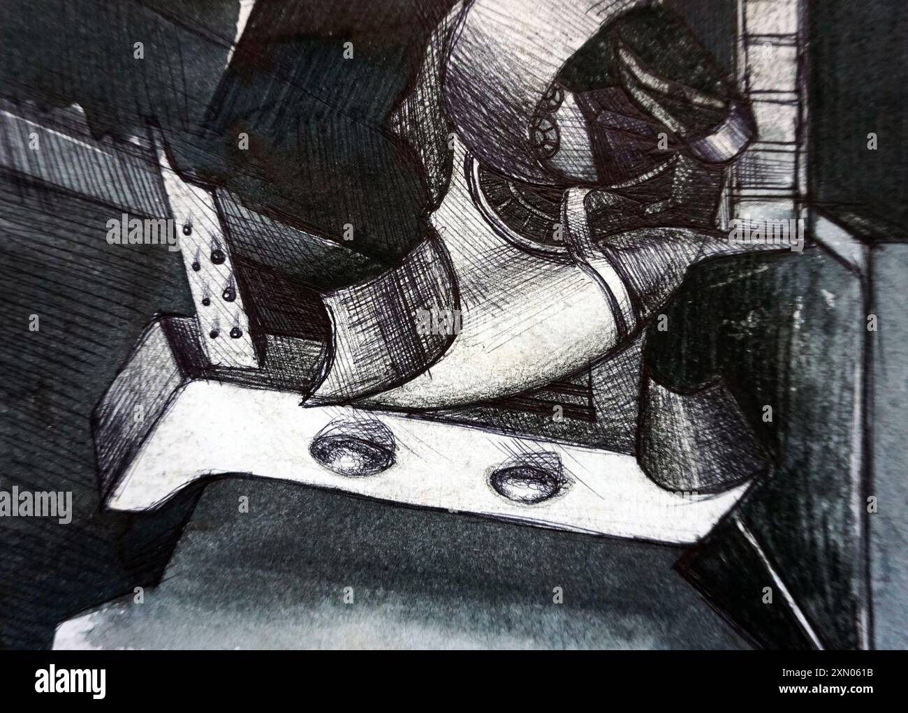 Abstrakte geometrische Formen von Licht und Schatten zeichnen Stockfoto