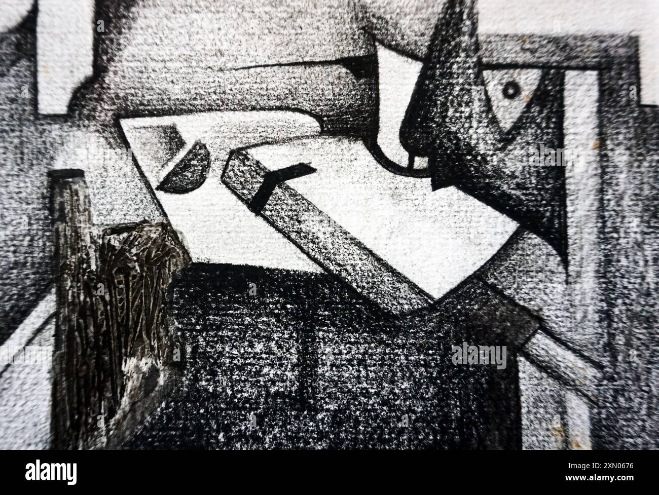 Abstrakte geometrische Formen von Licht und Schatten zeichnen Stockfoto