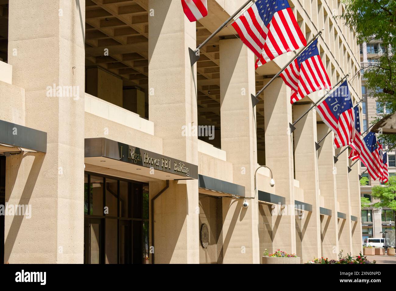 J. Edgar Hoover FBI-Gebäude in Washington DC, USA. Bürogebäude des Bundesforschungsamtes. Stockfoto